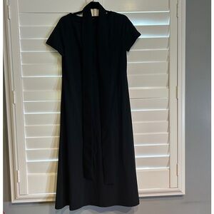 Sarah Pacini Short Sleeved Maxi Dress with removable sash Black Size Small